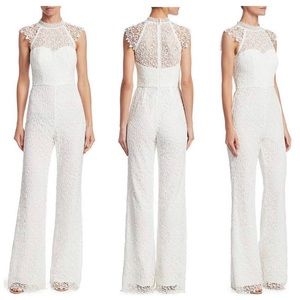 ML Monique Lhuillier White Lace Jumpsuit